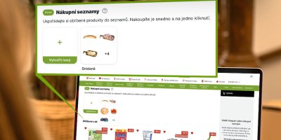 Žena objednává zboží z nákupního seznamu na Rohlík.cz