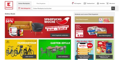 Úvodní stránka německého Marketplace Kaufland