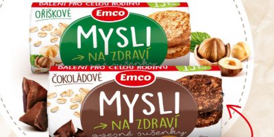 Oříškové a čokoládové sušenky Emco v rodinném balení