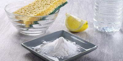 Sůl, voda, citron a houbička