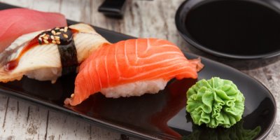 Wasabi pasta a sushi