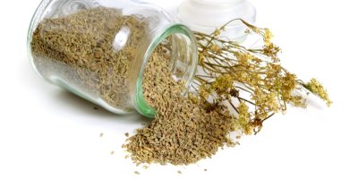 Semena anýzu ve skleněné nádobě