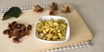 Vyloupaná a nevyloupaná semena bukvic