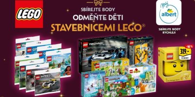 Reklama Albertu na stavebnice LEGO