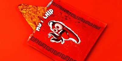 Obal o chipsu s pálivým chipsem