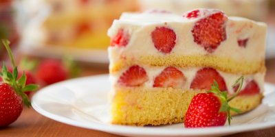 Tvarohový dort s jahodami