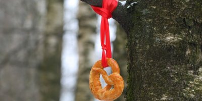 Preclík zavěšený na stromě