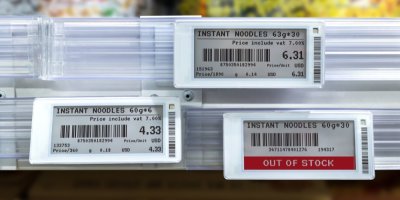 Elektronické štítky v hypermarketu