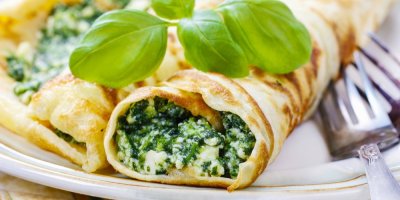 Palačinka se špenátovou náplní