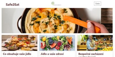Titulní strana z webových stránek kampaně #Safe2EatEU s obrázky potravin a pokrmů