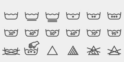 Symboly pro praní a bělení