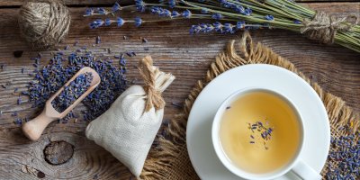 Levandulový čaj, sušená levandule, pytlíček s levandulí