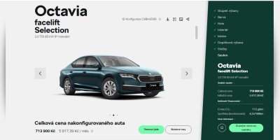 Náhled na web se Škodou Octavia