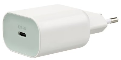 Bílý rychlonabíjecí adaptér 