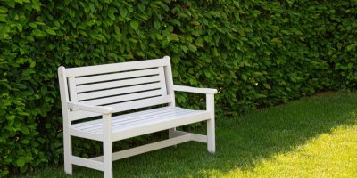 Lavička před živým plotem