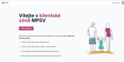 Úvodní stránka klientského portálu MPSV