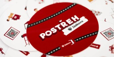 Logo hry Postřeh od Zásilkovny v červeném kolečku