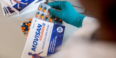 Pohled dovnitř balení Movisan kolagen II 