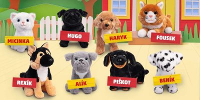 V prodejnách Penny se sbírají body na partu osmi plyšových pejsků a kočiček