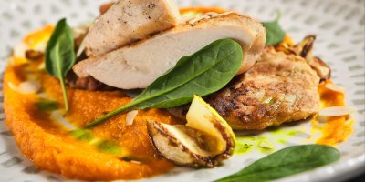 Kuřecí prsa s dýňovým pyré