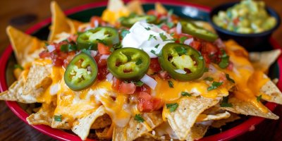 Nachos s omáčkou a zeleninou