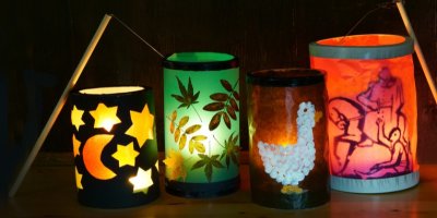 Lampiony s motivy svatého Martina a husy