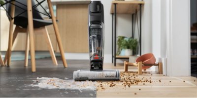 Vysavač pro různé typy povrchů vhodný k čištění tvrdých podlah (laminát, dřevo, dlažba) i oživení kusových koberců
