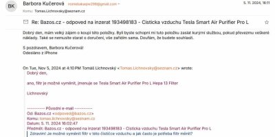 Ukázka podvodné komunikace