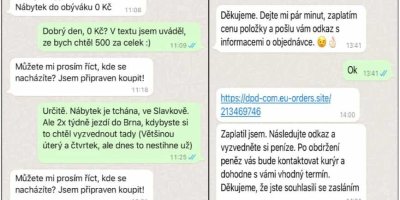 Ukázka podvodné zprávy