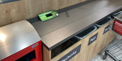 Odpadní boxy na plechovky, papír, plast a baterie