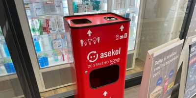 Červený box na elektroodpad