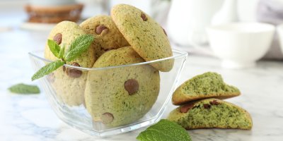 Mátové sušenky s lístky máty