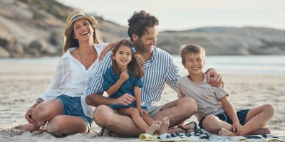 Rodina na pláži