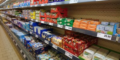 Nabídka mléčných produktů v Lidlu