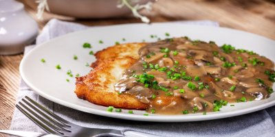 Houbová omáčka s bramborovými plackami