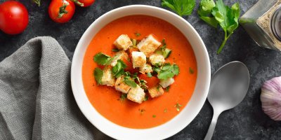 Rajská polévka s krutony