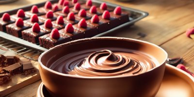 Krém na čokoládové brownies s malinami 