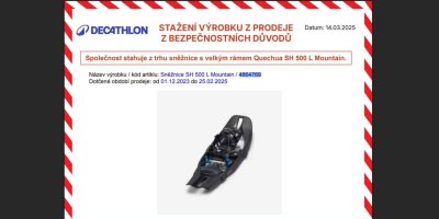 Oznámení o stažení výrobku 