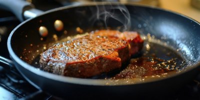 Smažení masa na pánvi