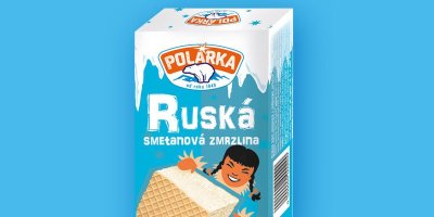 Ruská smetanová zmrzlina v retro obalu