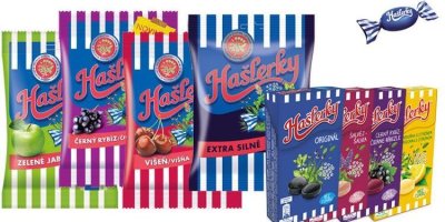 Různé druhy bonbonů Hašlerek