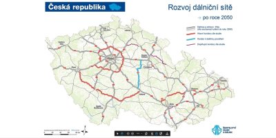 Mapa dálnic v ČR