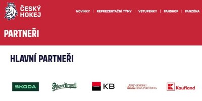 Loga hlavních partnerů Českého hokeje