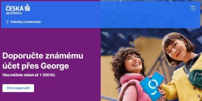 Nabídka od České spořitelny na 1 200 Kč za přivedení nového klienta