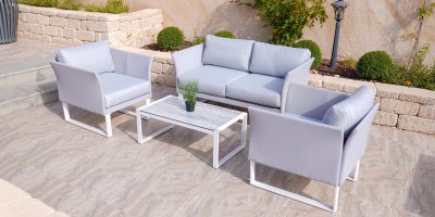 Zahradní sada nábytku v šedé barvě