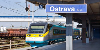 Vlak na nádraží v Ostravě
