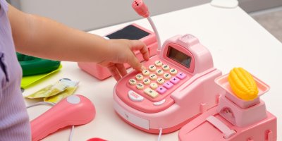 Dětská růžová pokladna