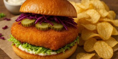 Smažený sýr v housce s chipsy