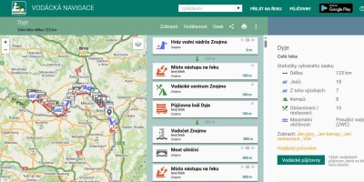 Vodácká navigace řeka Dyje