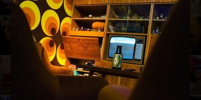 Vzorový obývák se stěnou v Retro muzeu Praha